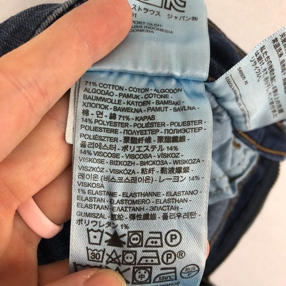 Levi's Women's Size 27 x 32 High Rise Ombre Blue Stretch Skinny Jeans Denim - Picture 14 of 15